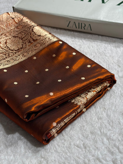 Satin Silk Dot Booti in Cross Rust Shades SS08