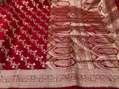 Red Satin Silk Cross with Zardozy work BSS11