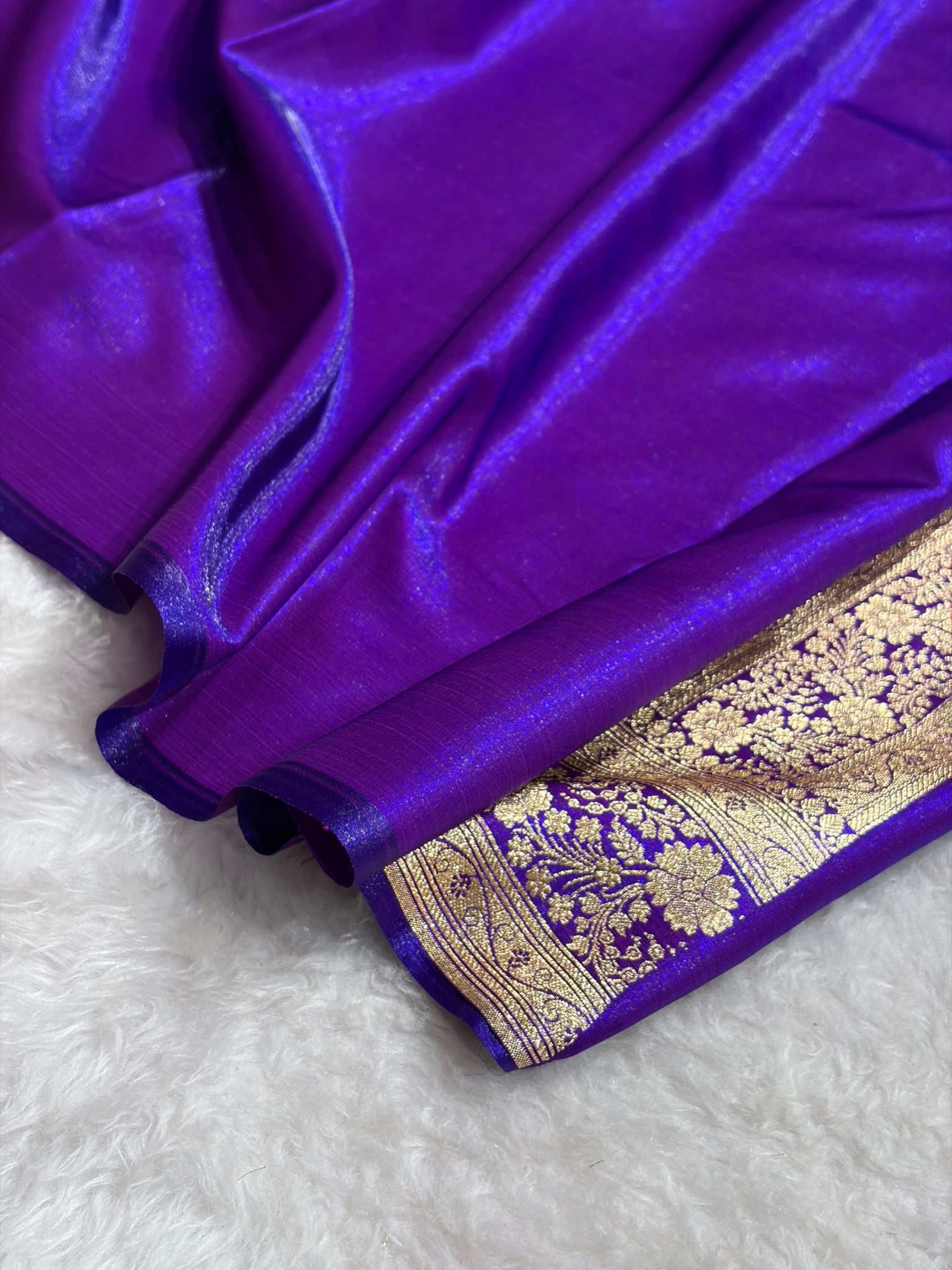 Purple Shades Banarasi Satin Silk Saree SS33