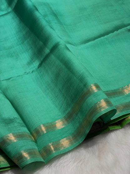 Sea Green Boota Handwoven Raw Mango Silk RM-29