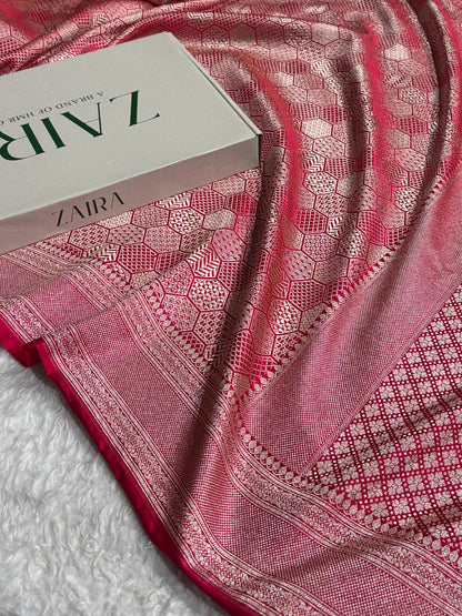Banarasi Rani Shades Brocade Mashru Silk Saree MS85