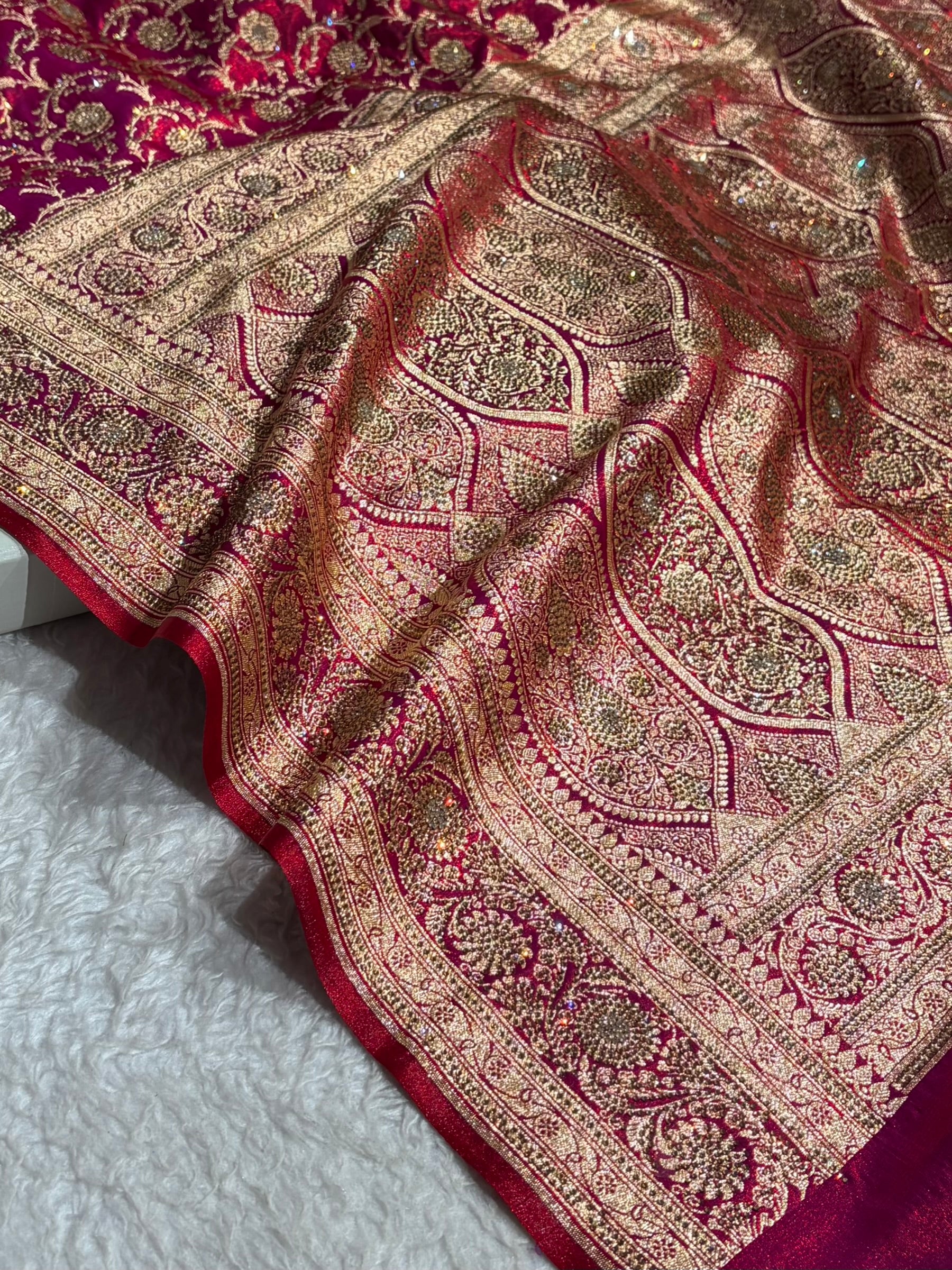 Bridal Cross Red Jaal with Swarovski Stone BSS13 (E)