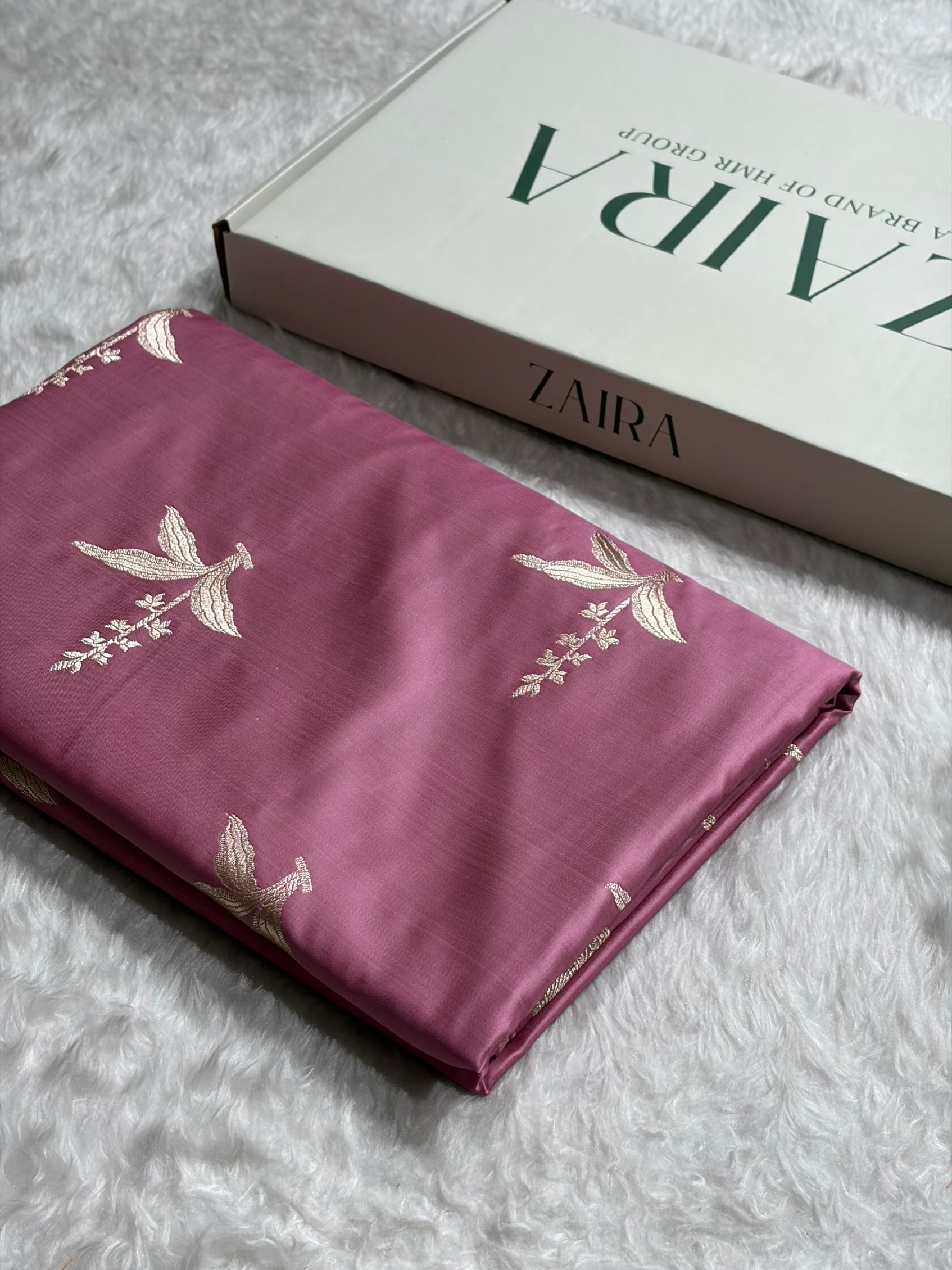Mauve Floral Motif Mashru Silk Saree MSM-04
