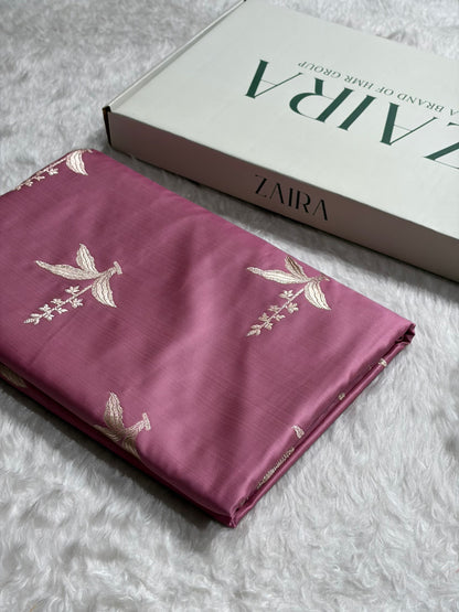 Mauve Floral Motif Mashru Silk Saree MSM-04