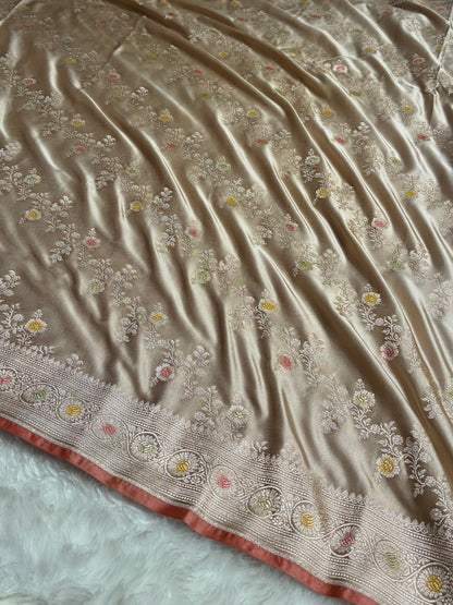 Tusser Minakari Banarasi Cross Mashru Silk Saree MS01