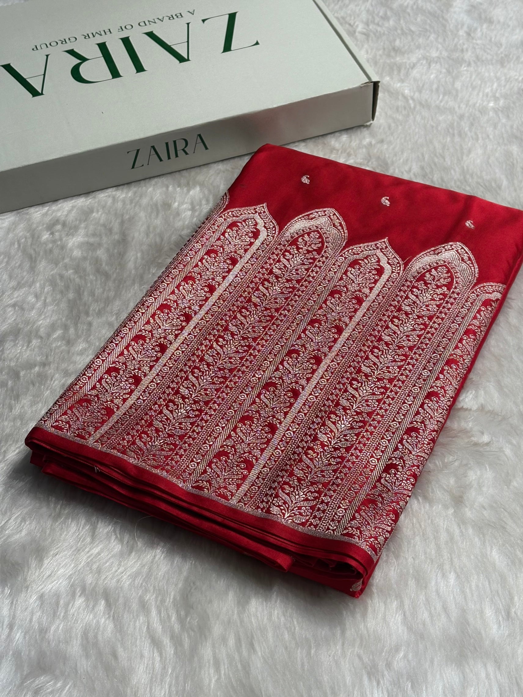 Skirt Border Bridal Red Mashru Silk Saree MS13