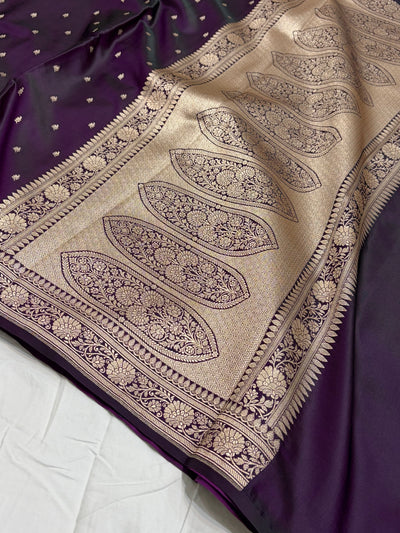 Wine Shade With Booti Pattern Mashru Silk Saree