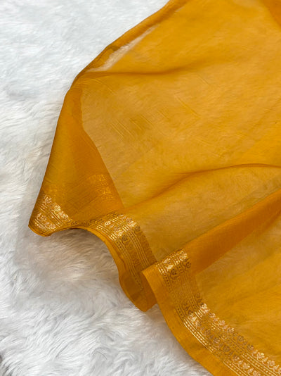Banarasi Pure Organza Rustic Orange Shades Banarasi Silk Saree PO-34