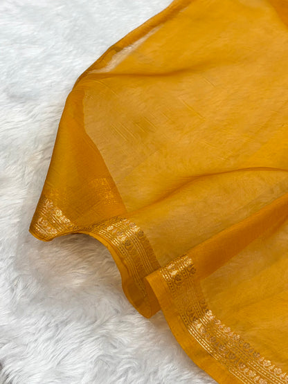 Banarasi Pure Organza Rustic Orange Shades Banarasi Silk Saree PO-34