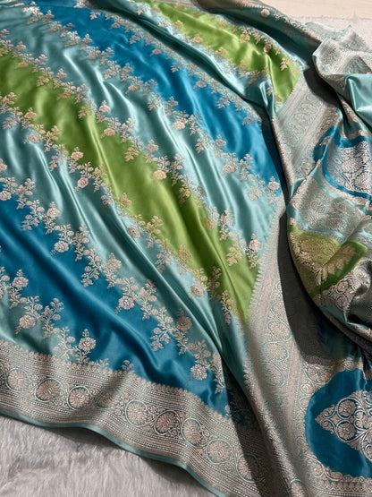 Multicolour Shades Rangkart Mashru Silk Saree MSRK01