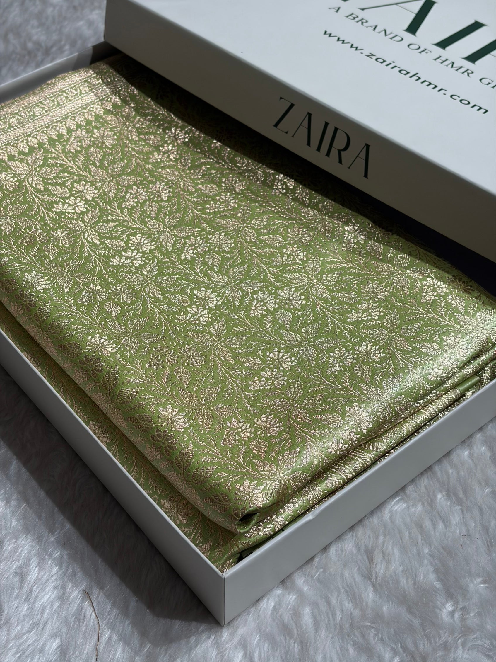 Light Pista Shades Brocket Satin Silk Saree Banarasi Saree Shades SS30