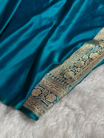 Banarasi Peacock Katan Silk Saree With Ari Zardozi and Swarovski stone work BSK01