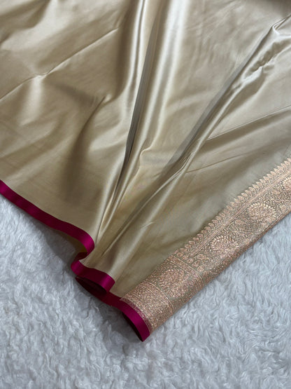 Light Beige Shades Booti Katan Silk Saree SK07
