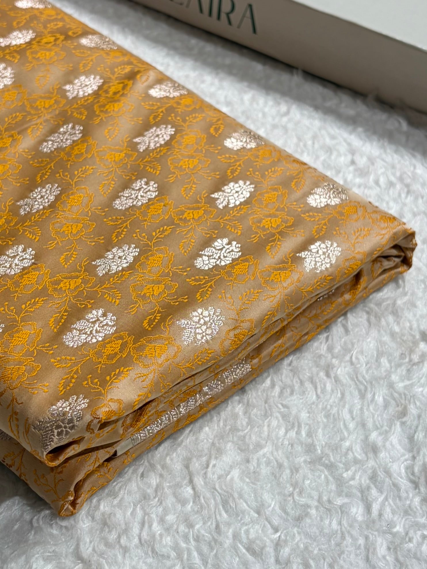 Mustard Shades Tanchoi Motif Mashru Silk Saree MST-10