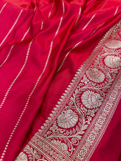 Reddish Pink Tanchoi Minakari Mashru Silk Saree