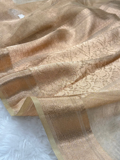 Tusser Bananasi Floral Shades Pure Tissue Silk Saree PT-53