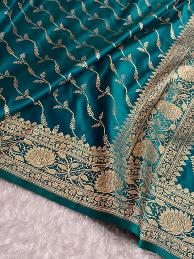 Cross Wine Floral Pattern Satin Katan Silk saree SK37