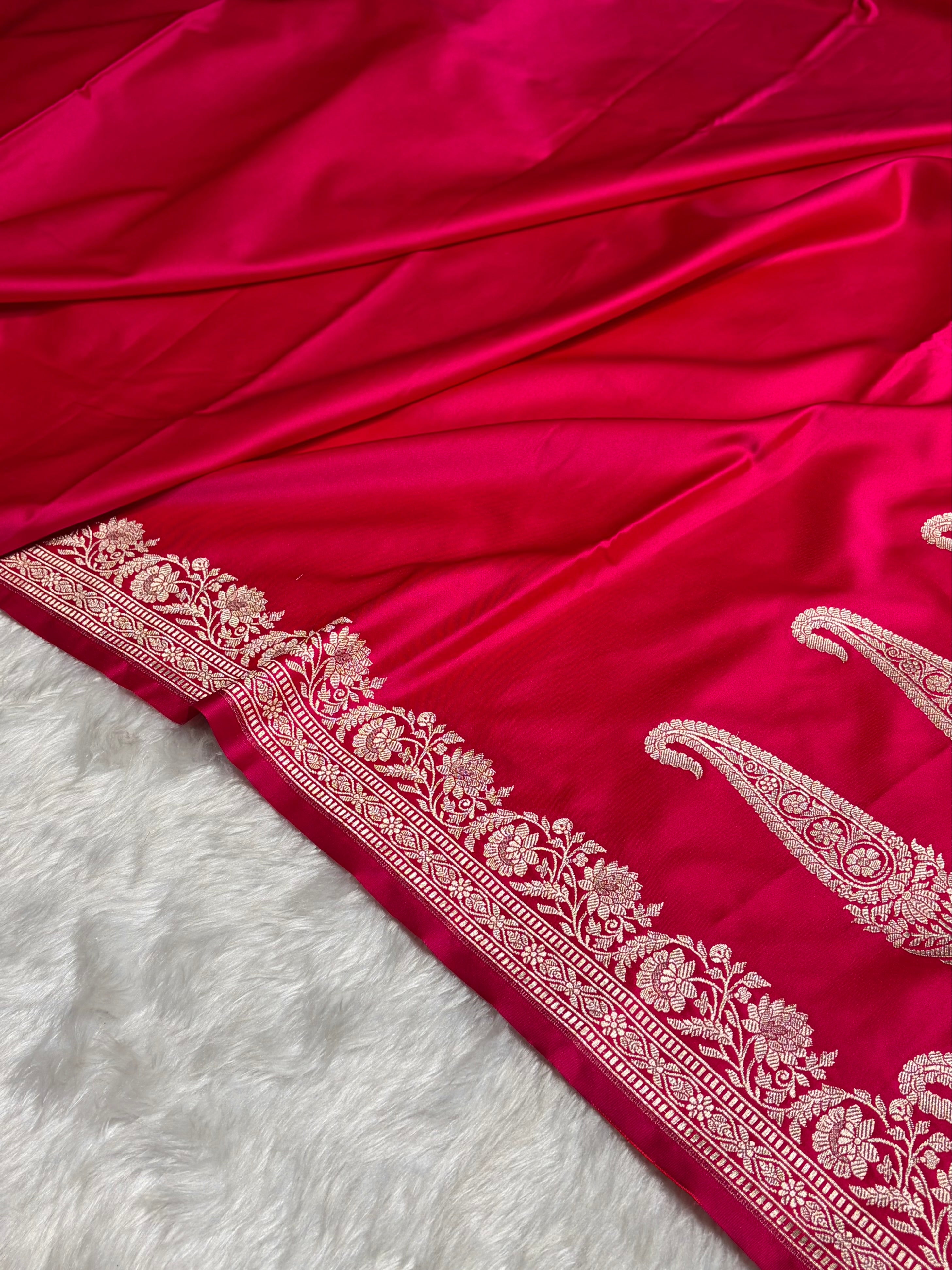 Cross Rani Boota With Floral Border Mashru Silk Saree MSM-94