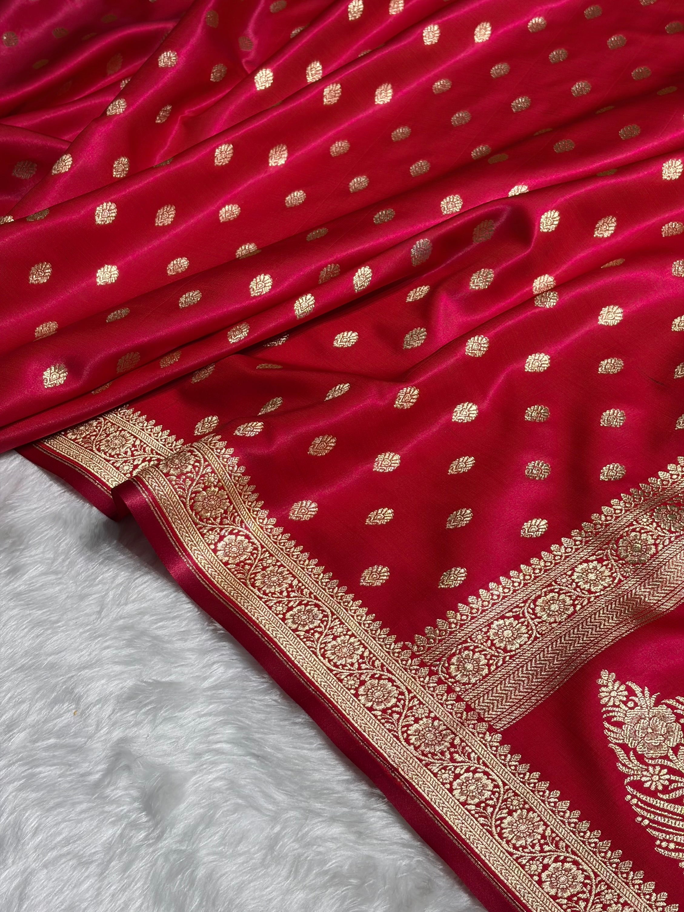 Cross Rani Shades Banarasi Satin Silk Saree SS36