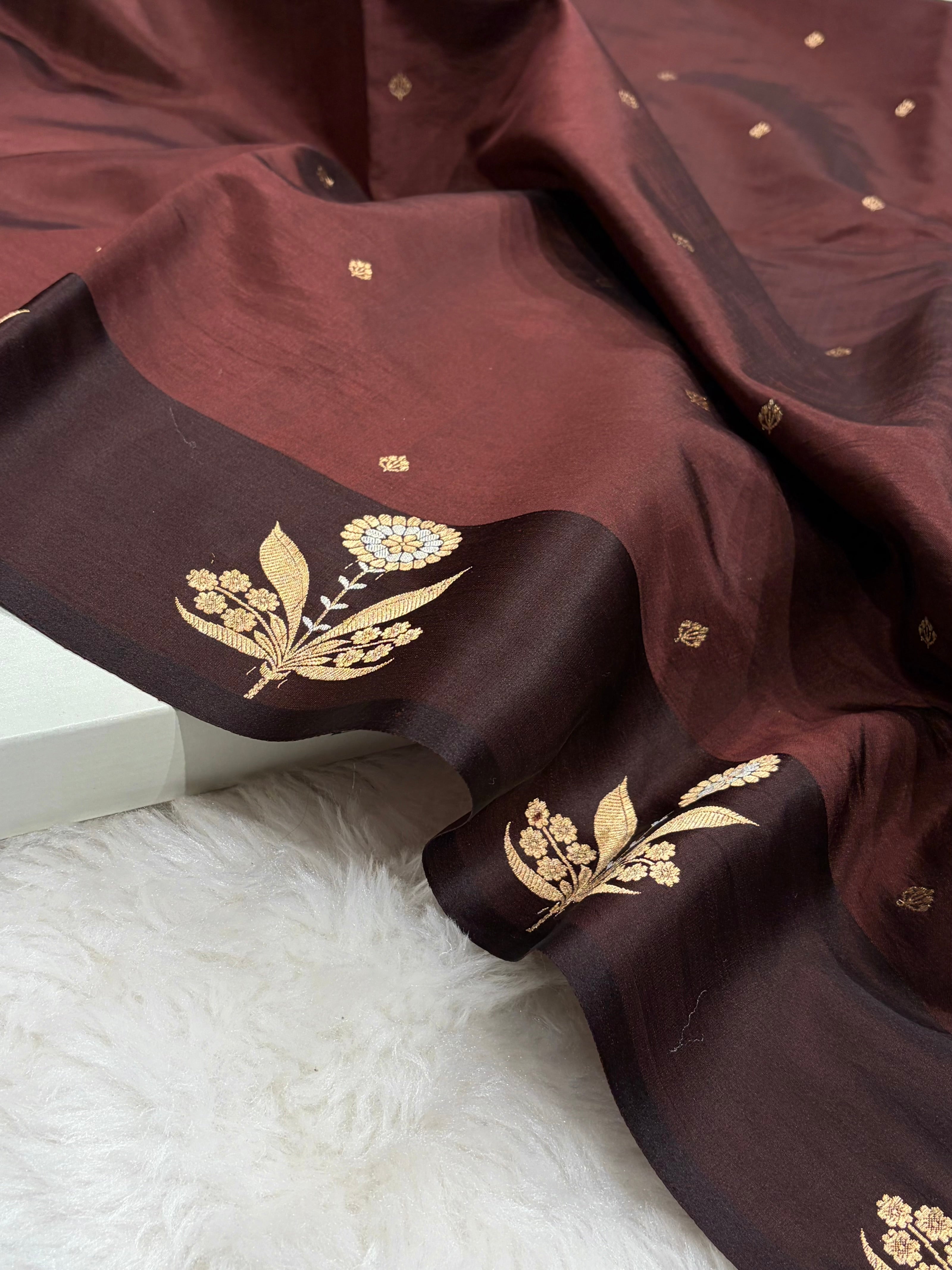 Chocolate Shades Meena Boota Handwoven Paper Silk RM-24