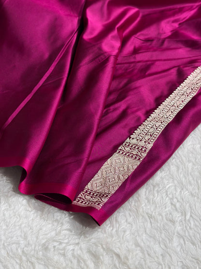 Wine Shades Banarasi Boota Pattern Floral Mashru Silk Saree