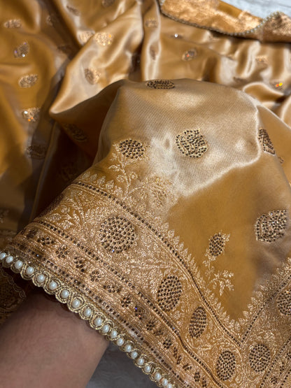 Banarasi Bridal Beige Booti stone work With Gotta Patti BSS20