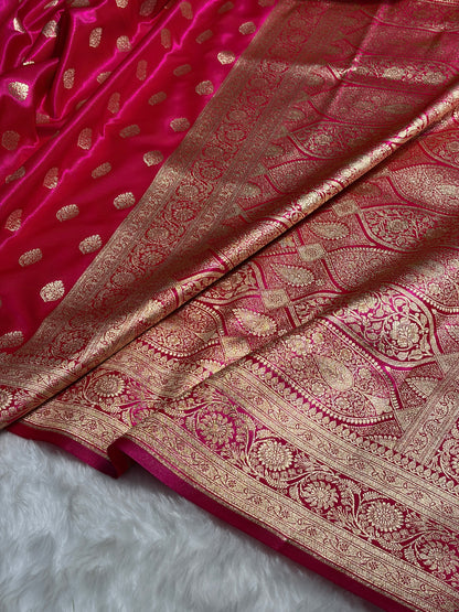 Ultra Light Weight Satin Silk Boota in Cross Rani Shades SS03