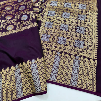 Wine Shade Sona Rupa Blended Katan Silk