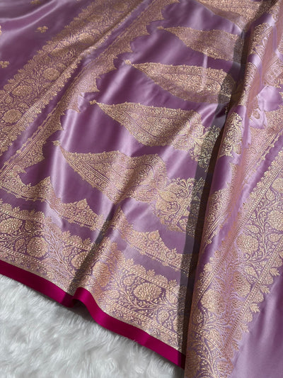 Banarasi Lavender Booti Katan Silk Saree SK09
