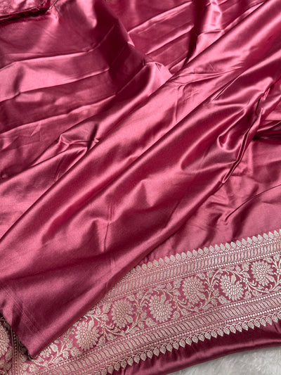 Mauve Copper Pink Boota Mashru Silk Saree MCS25
