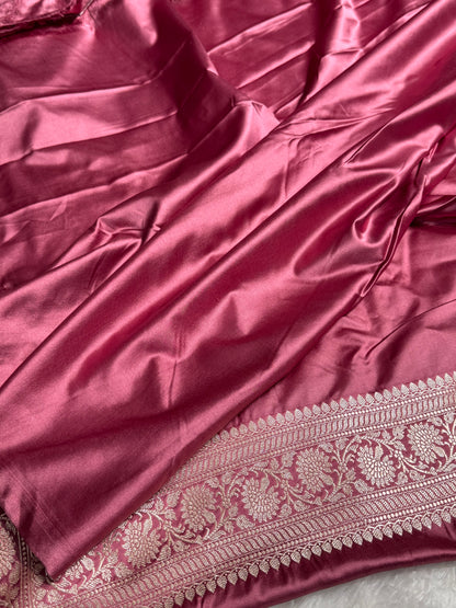 Mauve Copper Pink Boota Mashru Silk Saree