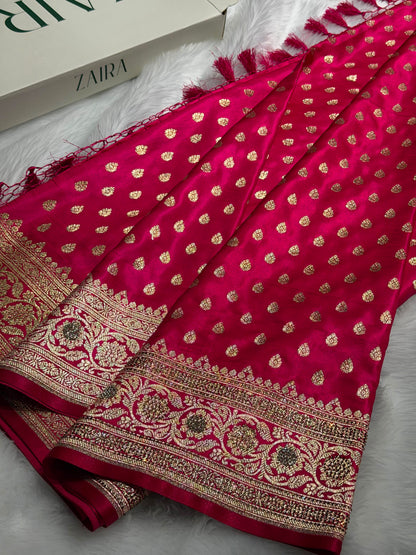 Birdal Rani Satin Silk Booti With Swarovski Work BSS01 (w)