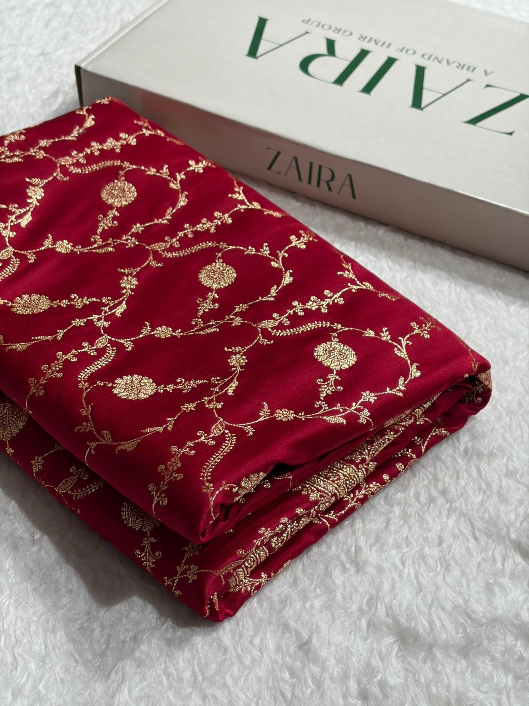 Banarasi Satin Katan Saree in Jaal Pattern Maroon Shades SK86