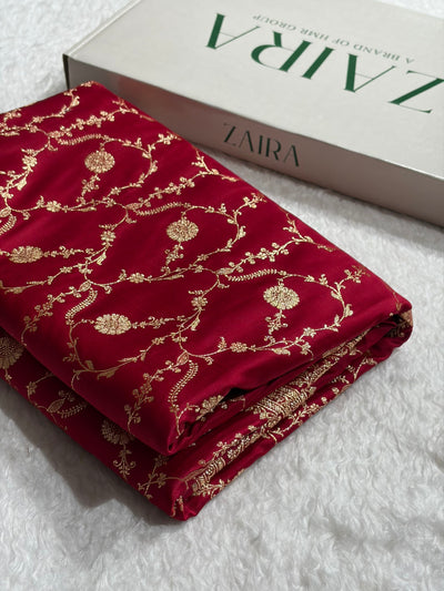 Banarasi Satin Katan Saree in Jaal Pattern Maroon Shades SK86