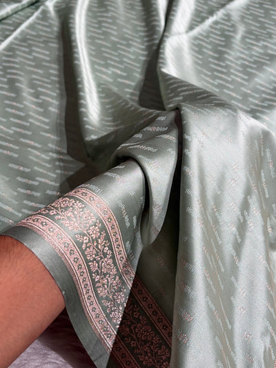 Sea Green Shades Tanchoi Motif Mashru Silk Saree MST-16
