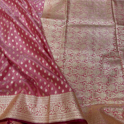 Satin Silk Booti in Baby Pink Shades SS01