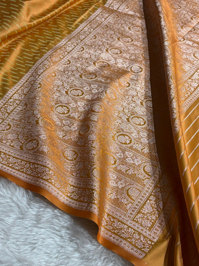 Dusty Mustard Shades Tanchoi Motif Mashru Silk Saree MST-16
