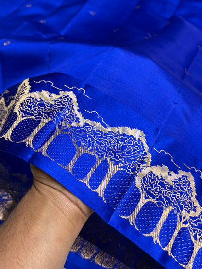 Royal Blue Shades Handwoven Pure Raw Mango Silk RM-63