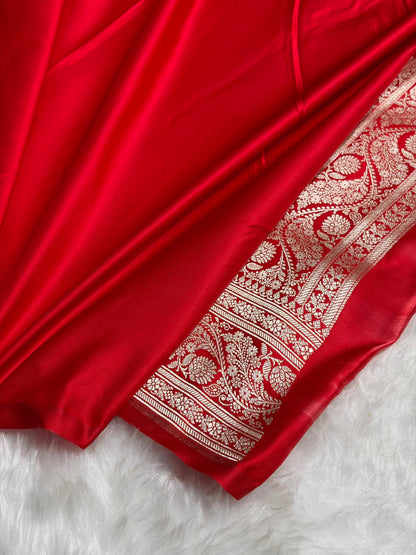 Red Shades Tanchoi Motif Mashru Silk Saree MST-11