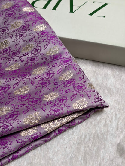 Cross Lavender Shades Tanchoi Motif Mashru Silk Saree MST-10