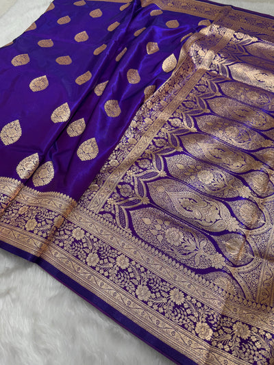 Ultra Light Weight Satin Silk Purple Shades Boota SS05