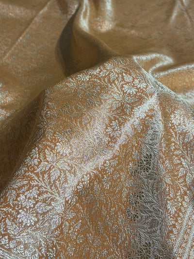 Ivory Shades Brocket Satin Silk Saree Banarasi Saree Shades SS30