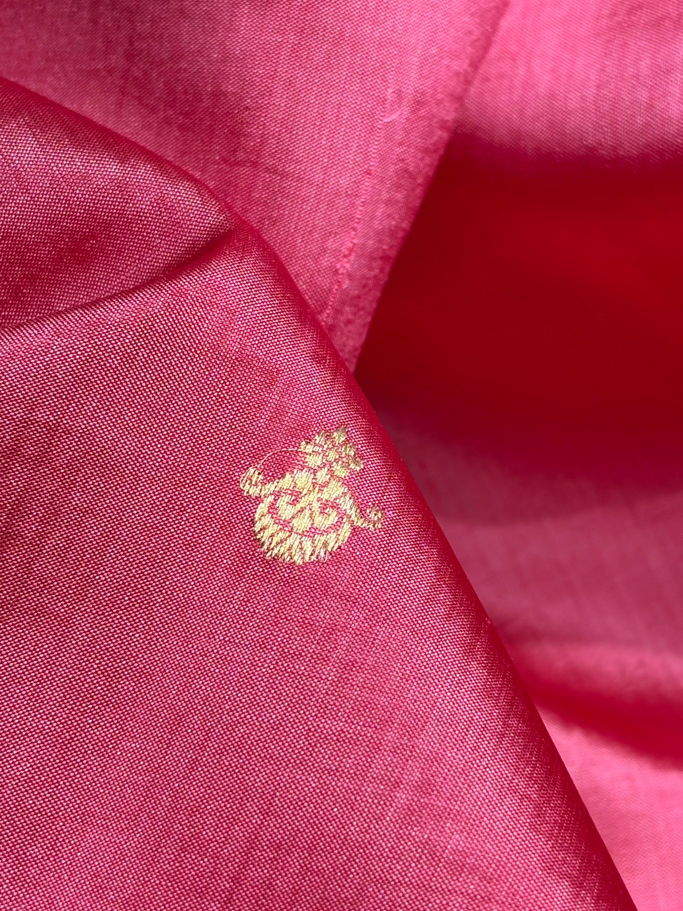 Dusty Pink with Purple Shades Handwoven Pure Raw Mango Silk RM-59