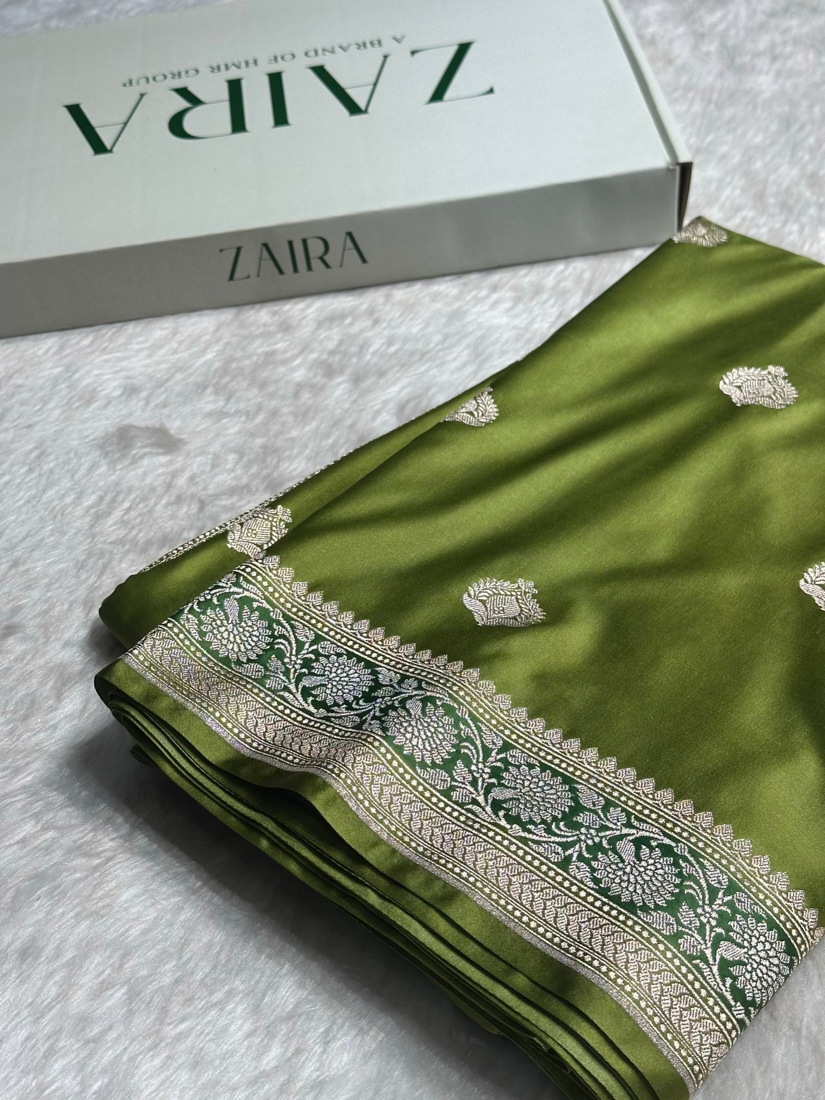 Dark Pista Shade Mashru Silk Boota