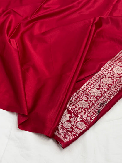 Mustard / Red Contrast Shade With Booti Pattern Mashru Silk Saree