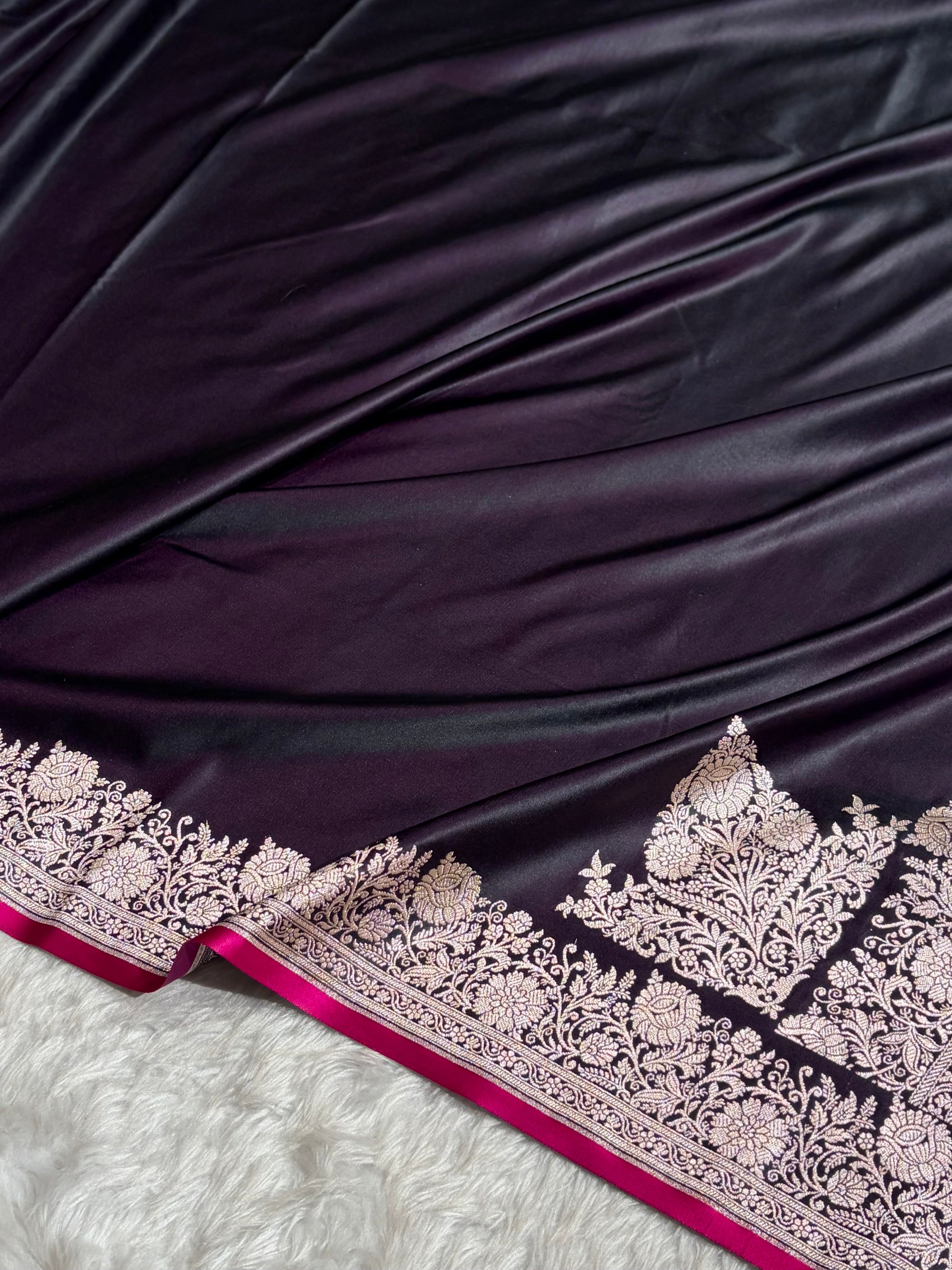 Cross Wine Shade With Booti Pattern Mashru Silk Saree
