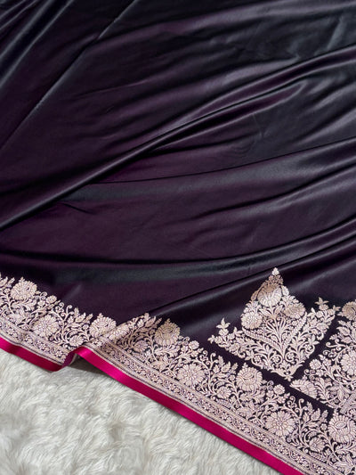 Cross Wine Shade With Booti Pattern Mashru Silk Saree