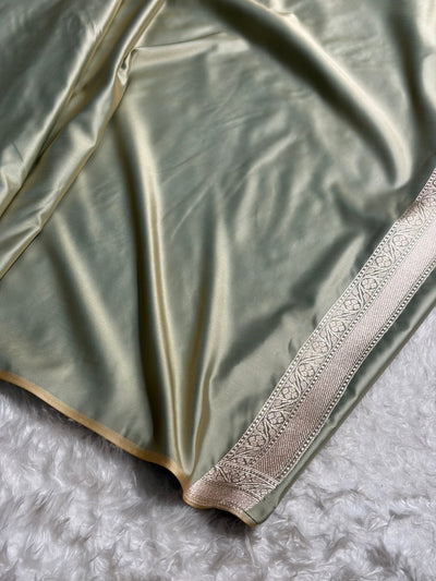 Pastel Pista Floral Motif Mashru Silk Saree MSM-04