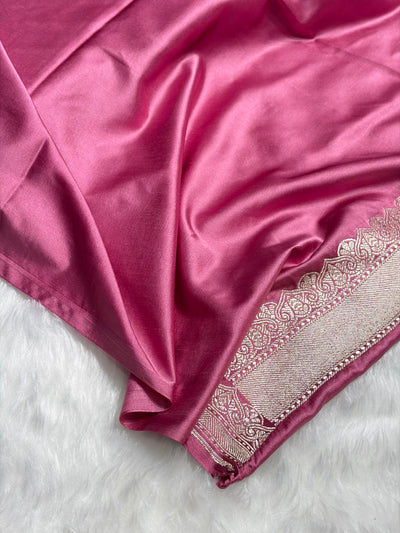 Mauve Pink Shades Unique Motif Mashru Silk Saree MCS47