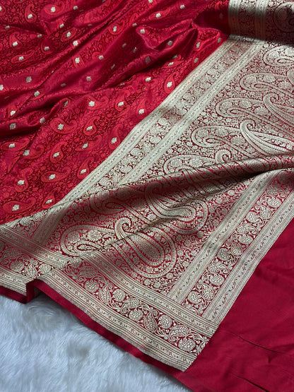 Maroon Tanchoi Booti Katan Silk Saree SKTM-06